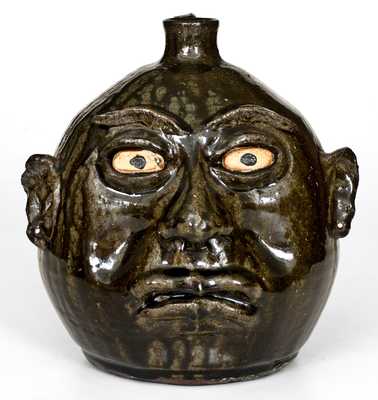 Fine Lanier Meaders (Cleveland, Georgia) Face Jug with Round Head