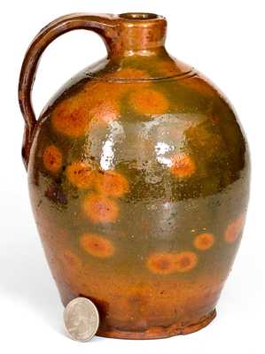 Fine Small-Sized New England Redware Jug