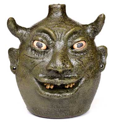 Exceptional Lanier Meaders Stoneware Pottery Devil Jug