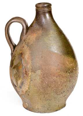 Extremely Rare 18th Century Iron-Dipped Stoneware Jug, probably Baltimore origin