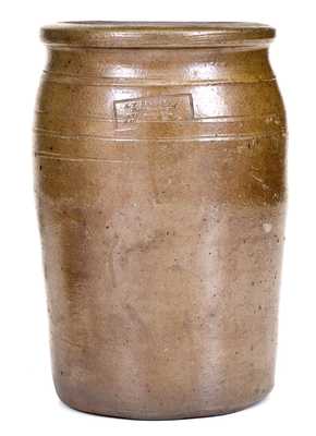 Rare J. P. PARKER / JANE LEW, W. VA Stoneware Jar