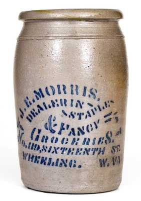 Half-Gallon WHEELING, W. VA Stoneware Canning Jar