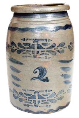 Rare Western PA Stoneware Jar w/ Elaborate Decoration, probably Boughner Family