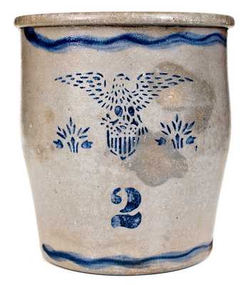 Rare Western PA Stoneware Eagle Jar, probably Stephen H. Ward, West Brownsville, PA