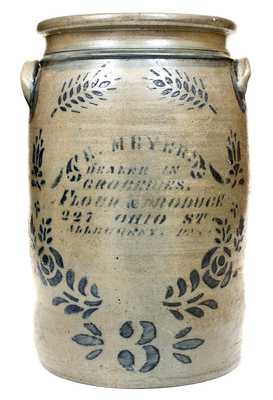 3 Gal. Stoneware Jar with ALLEGHENY, PA Stenciled Advertising