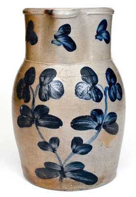 1 Gal. Baltimore Stoneware Pitcher with Floral Decoration, circa 1870