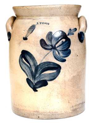 1 Gal. LYONS Stoneware Jar with Floral Decoration
