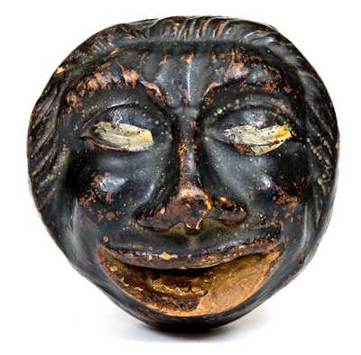 Cold-Painted African-American Head Stoneware Bank