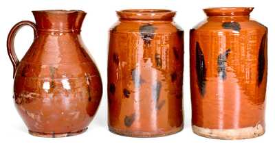 Lot of Three: New England Redware Jars