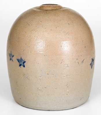 Rare Western PA Stoneware Bank with Stars Decoration