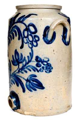 Outstanding Two-Gallon Baltimore Stoneware Water Cooler w/ Elaborate Decoration