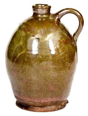 Green-Glazed Redware Jug, New England origin