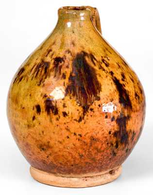 Exceptional Bristol County, MA Redware Jug