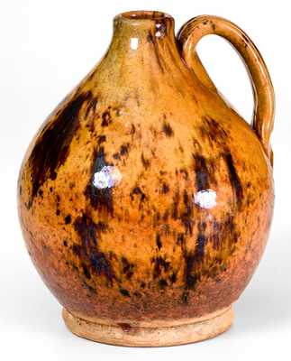 Exceptional Bristol County, MA Redware Jug