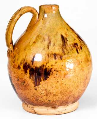 Exceptional Bristol County, MA Redware Jug