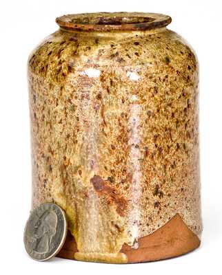 Rare Small-Sized Glazed New England Redware Jar