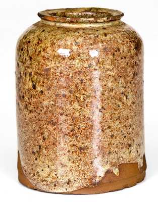Rare Small-Sized Glazed New England Redware Jar