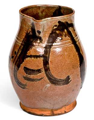 Rare and Important Slip-Decorated New England Redware Pitcher