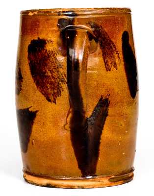 Rare attrib. William Pecker (Merrimacport, Mass.) Slip-Decorated Redware Mug