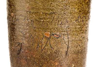 Rare South Carolina Stoneware Jar w/ Initials and Inscription, 