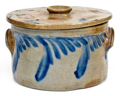 Cobalt-Decorated Richard C. Remmey (Philadelphia) Stoneware Cake Crock w/ Lid