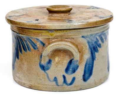 Cobalt-Decorated Richard C. Remmey (Philadelphia) Stoneware Cake Crock w/ Lid