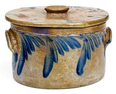 Cobalt-Decorated Richard C. Remmey (Philadelphia) Stoneware Cake Crock w/ Lid