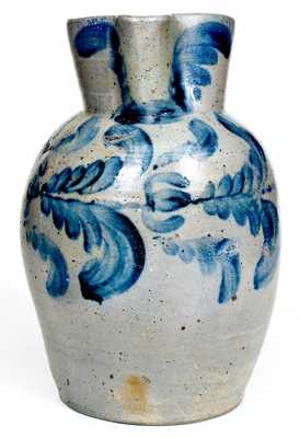 Two-Gallon Stoneware Pitcher with Cobalt Floral Decoration, Baltimore, MD origin