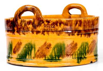 Exceptional J. BELL (Waynesboro, PA) Redware Butter Tub