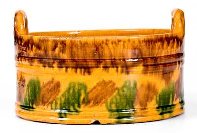 Exceptional J. BELL (Waynesboro, PA) Redware Butter Tub