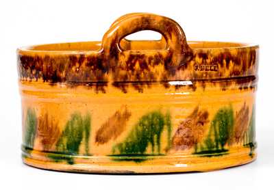 Exceptional J. BELL (Waynesboro, PA) Redware Butter Tub
