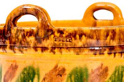 Exceptional J. BELL (Waynesboro, PA) Redware Butter Tub