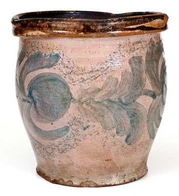 Extremely Rare Tin-Glaze J. BELL Redware Jar (John Bell, Chambersburg or Waynesboro, PA)