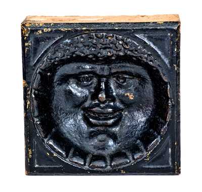 Rare Cold-Painted African-American Architectural Tile, BOSTON TERRA COTTA CO.