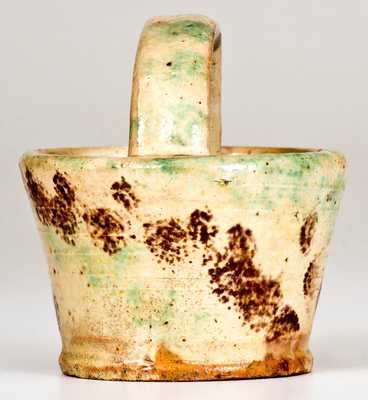 Extremely Rare Miniature Redware Basket attrib. John Bell, Chambersburg or Waynesboro, PA