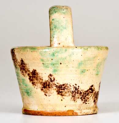 Extremely Rare Miniature Redware Basket attrib. John Bell, Chambersburg or Waynesboro, PA