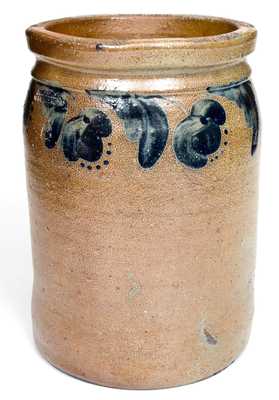 JOHN BELL / WAYNESBORO Stoneware Jar with Cobalt Floral Decoration