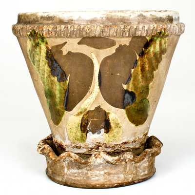 SOLOMON BELL / STRASBURG / Va Shenandoah Valley Redware Flowerpot