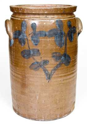 Five-Gallon P. HERRMANN (Baltimore) Stoneware Jar w/ Cobalt Clover Decoration