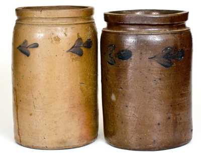 Two P. HERRMANN (Baltimore, Maryland) Cobalt-Decorated Stoneware Jars