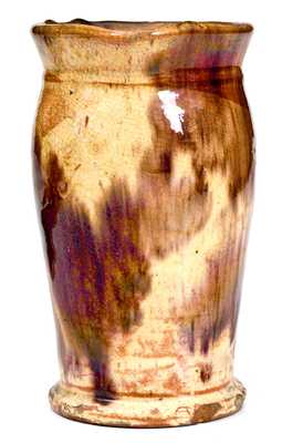 Redware Pitcher with Cream and Brown Decoration, Strasburg, VA, circa 1890