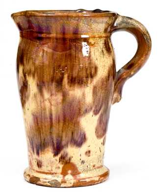 Redware Pitcher with Cream and Brown Decoration, Strasburg, VA, circa 1890