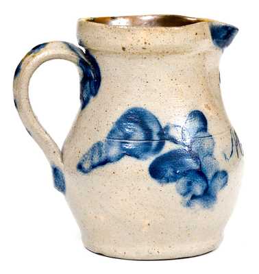 Extremely Rare Miniature Stoneware Presentation Pitcher att. Cowden & Wilcox, Harrisburg, PA