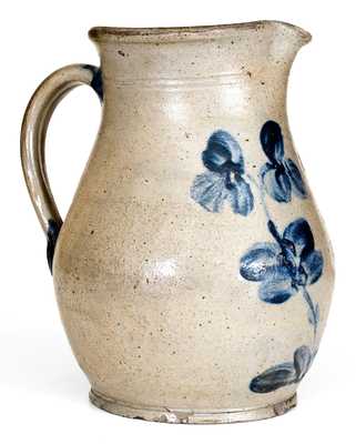 Half-Gallon Baltimore, Maryland Stoneware Pitcher w/ Floral Decoration