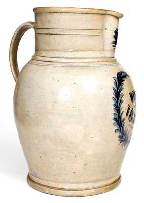 Outstanding 4 Gal. Stoneware Pitcher Inscribed "MARCH / 1859," probably NJ