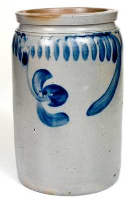 1 Gal. Stoneware Jar with Floral Decoration, Southeastern PA, circa 1860