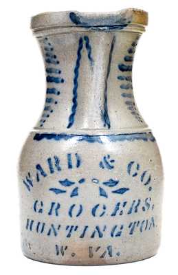 Outstanding WARD & CO. / GROCERS / HUNTINGTON, W. VA Stoneware Pitcher