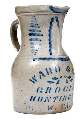 Outstanding WARD & CO. / GROCERS / HUNTINGTON, W. VA Stoneware Pitcher