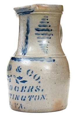 Outstanding WARD & CO. / GROCERS / HUNTINGTON, W. VA Stoneware Pitcher