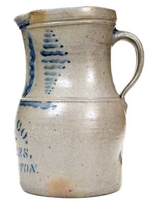 Outstanding WARD & CO. / GROCERS / HUNTINGTON, W. VA Stoneware Pitcher
